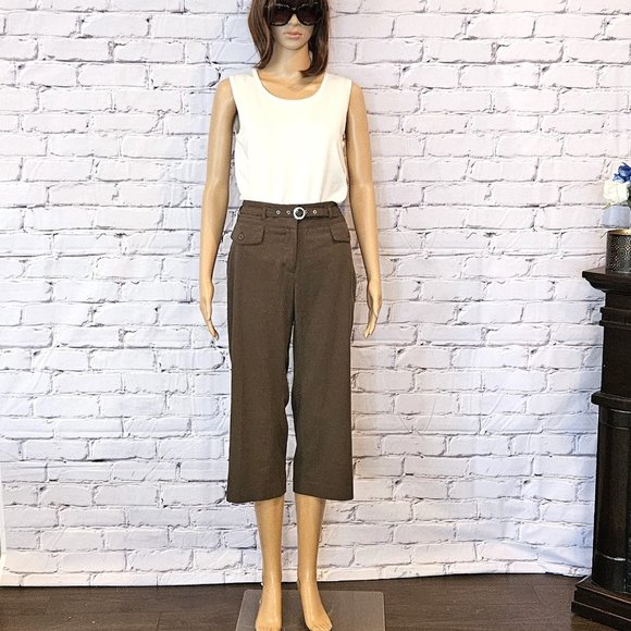 CATO, Boho olive green cropped khaki pants - Picture 3 of 12